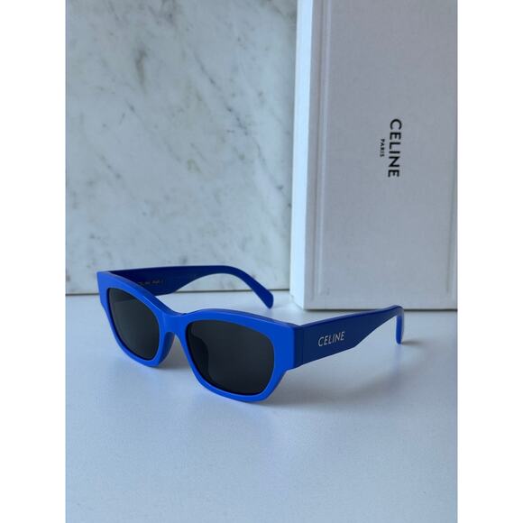 NEW Celine CL40197U Cat Eye Blue Logo Sunglasses - Picture 9 of 9